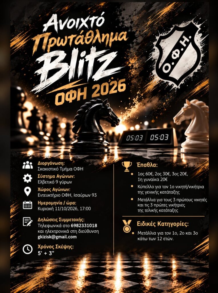 Ανοιχτό  Πρωτάθλημα  Blitz  ΟΦΗ 2026